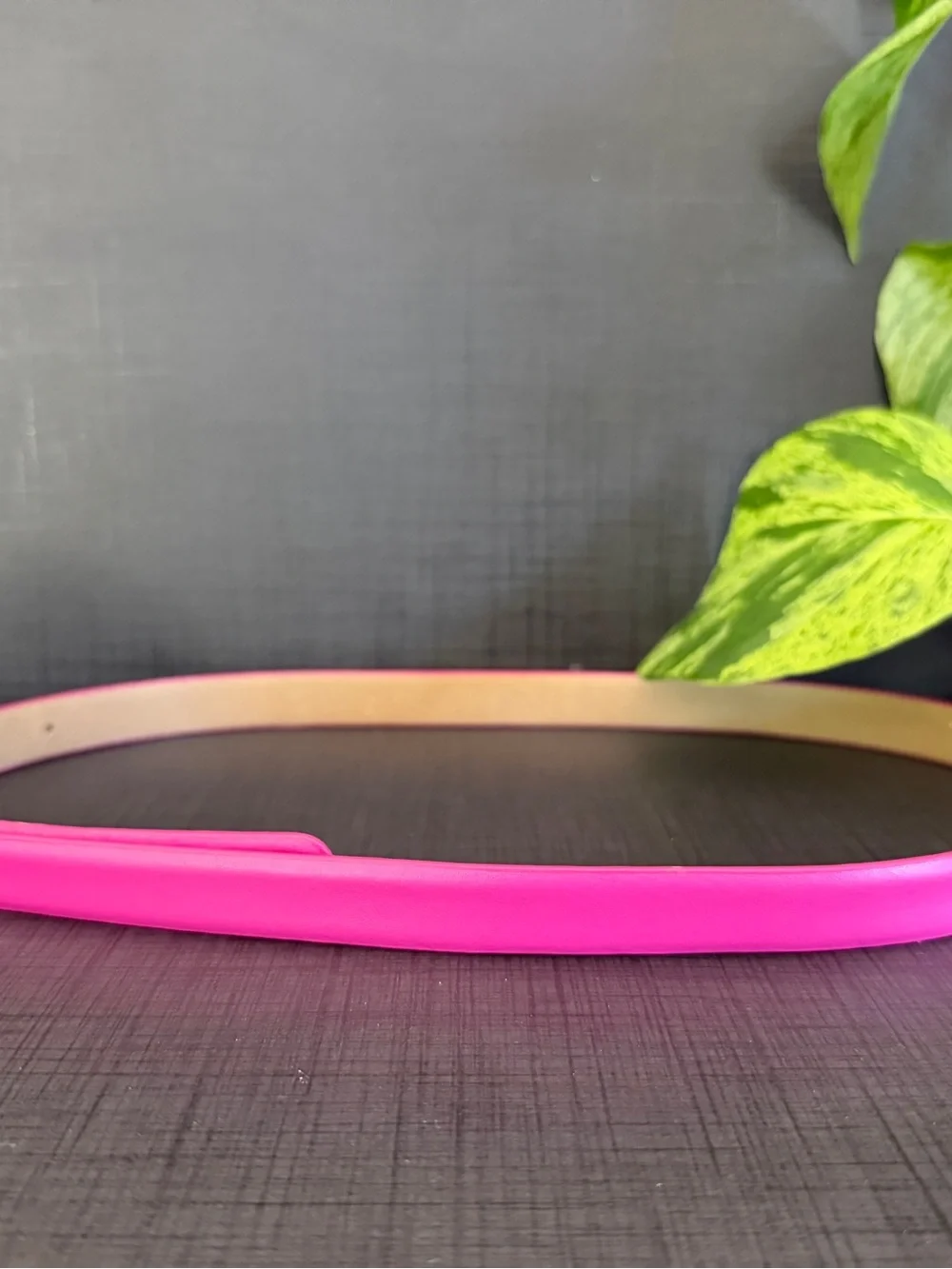 Talbots Bright Pink Leather Belt with Gold Buckle Small Colorful Layered